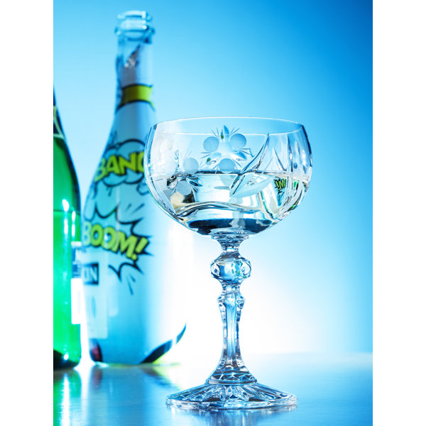 Majestic Crystal Champagne Glasses Flute Saucer Belle Coupe Set